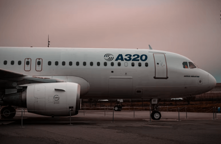 Un avion A320 arrêté au sol